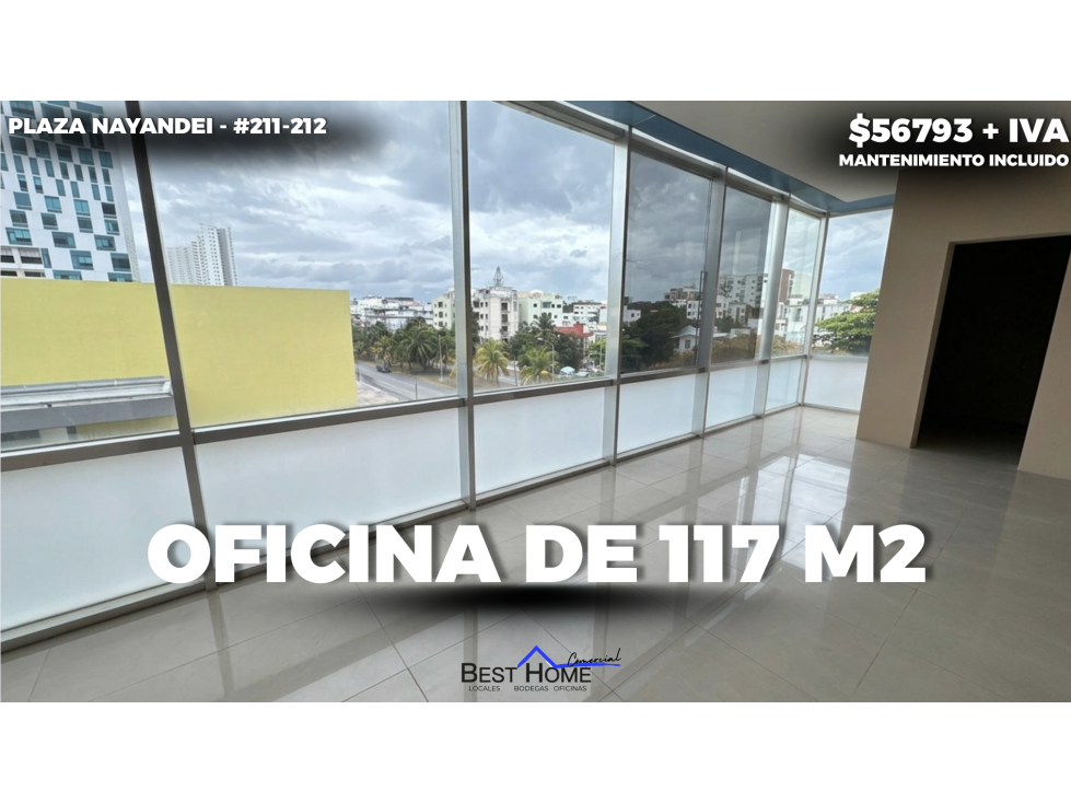 Oficina en renta 211-212 de 117.10 m2 en Plaza Nayandei - Cancún