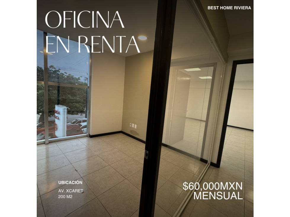 Oficina en renta de 200 m2 en Av. Xcaret - Cancún