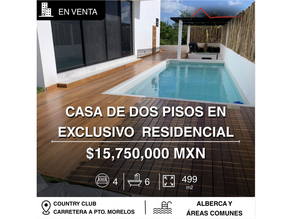 Casa Katan 29 de 499 m2 en venta en Country Club, Cancún