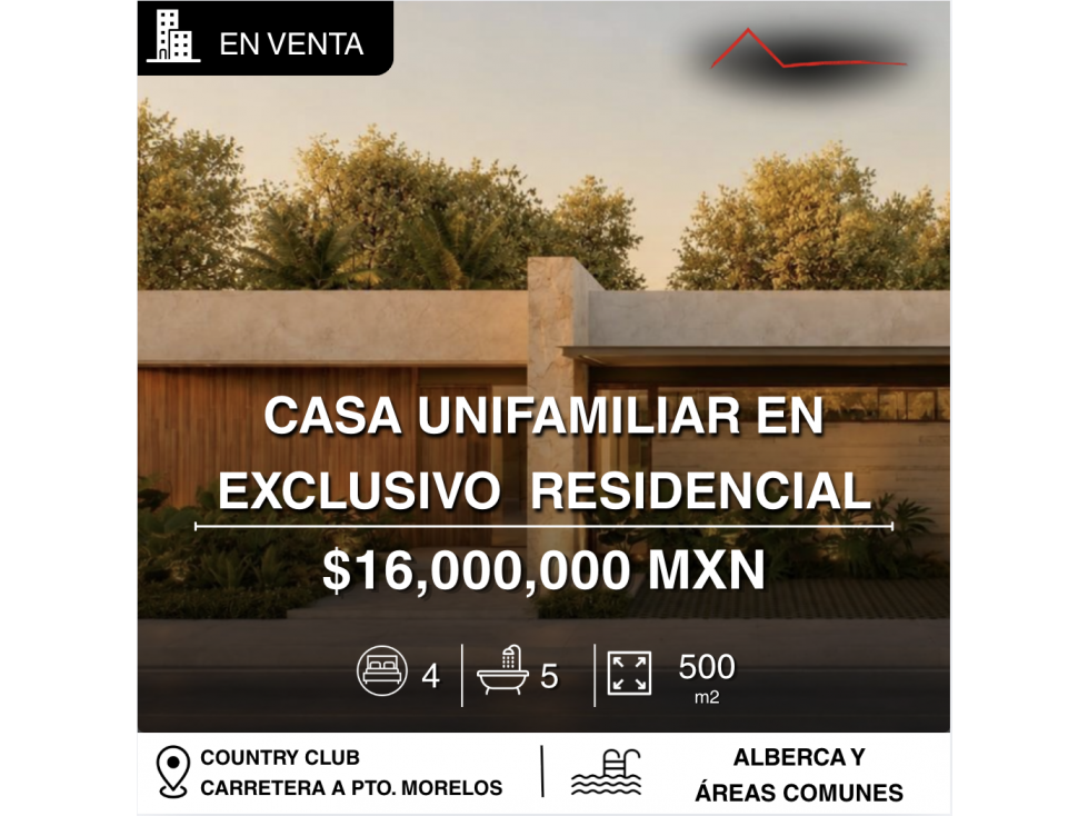 Casa kiva 10 de 500 m2 en venta en Country Club, Cancún