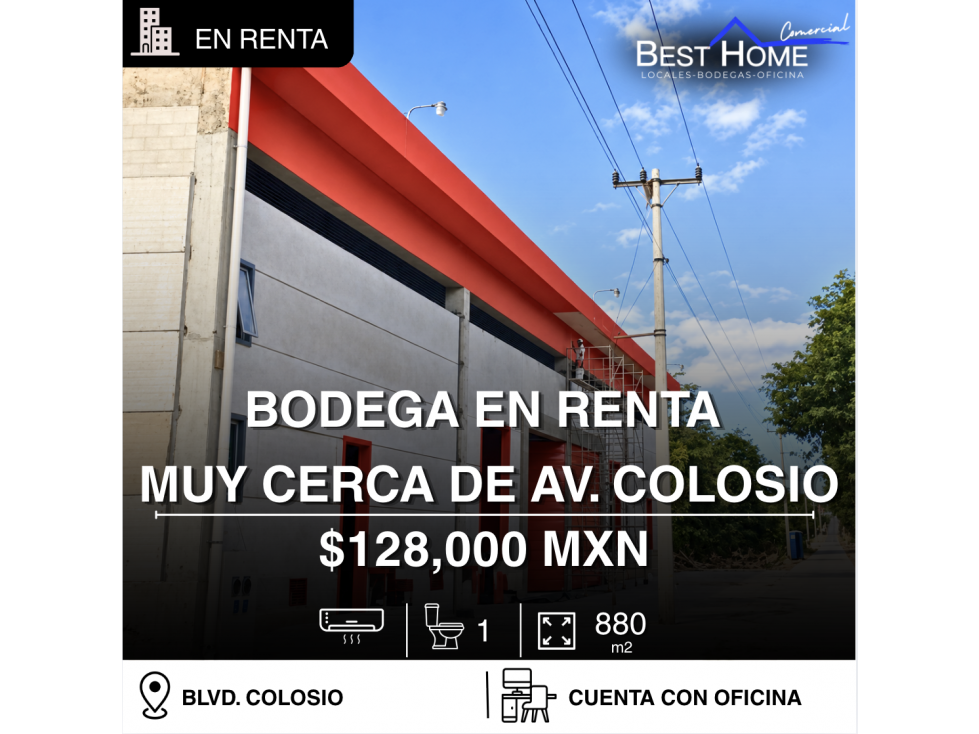 Bodega de 880 m2 en renta cerca de Blvd. Colosio, Cancún - 1