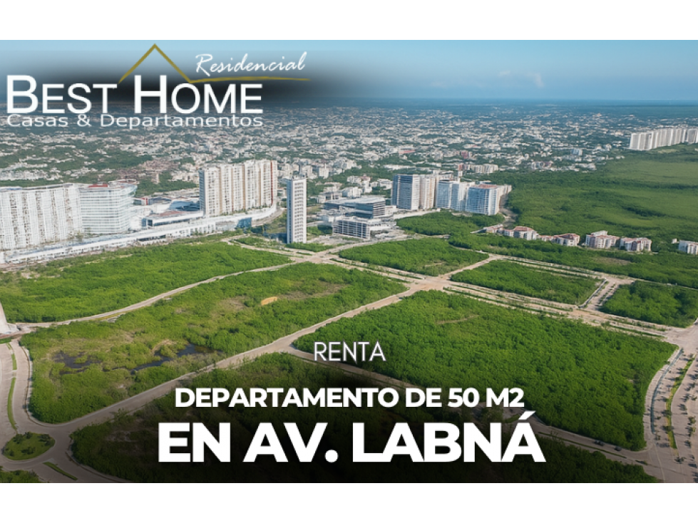 Se renta departamento de 50 m2 en av. Labná - Cancún - 1