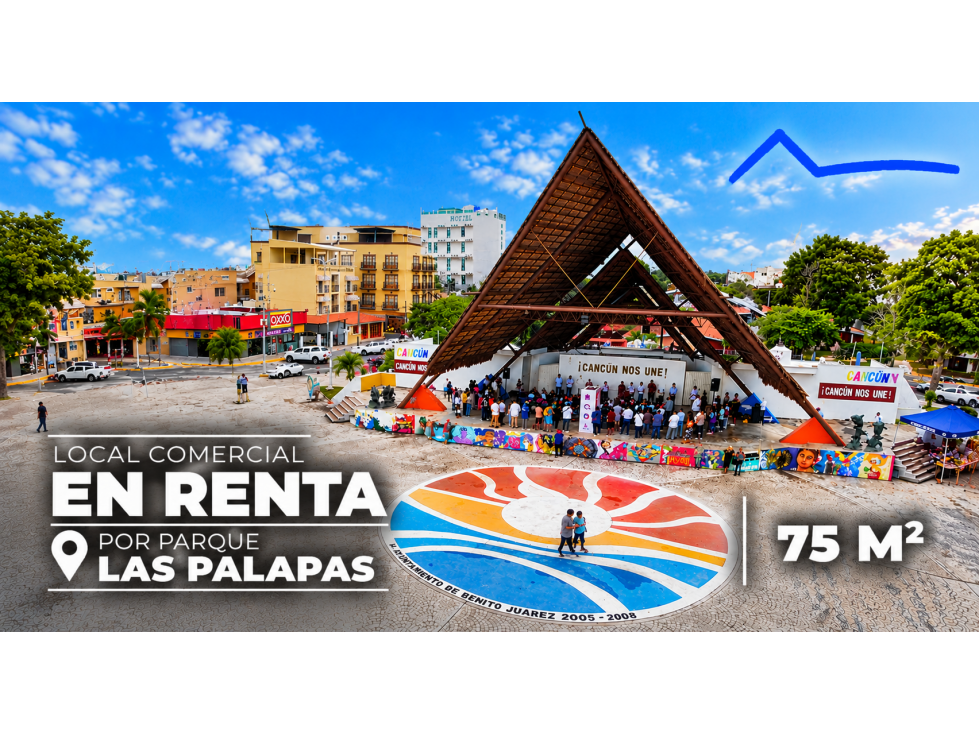 Local comercial de 75 m2 cerca del Parque de las Palapas, Cancún