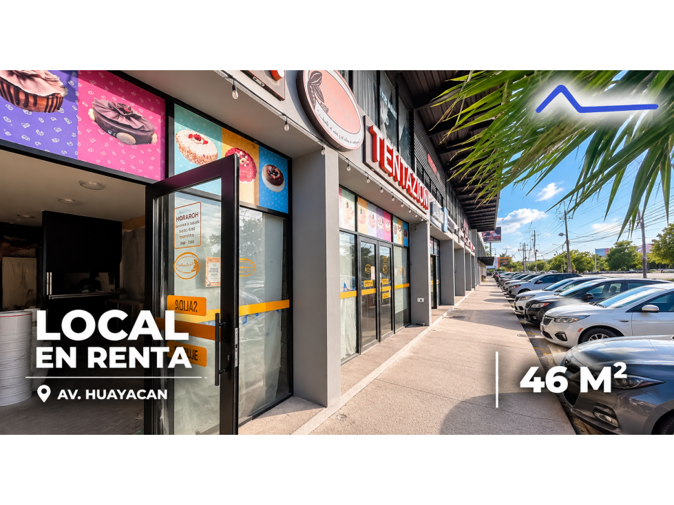 Local de 46 m2 en renta en una Plaza sobre Av. Huayacan, Cancún - 1