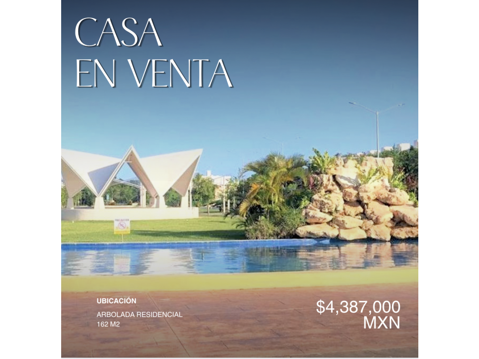 Casa de162 m2 en venta en Residencial Arbolada av. Huayacan Cancún