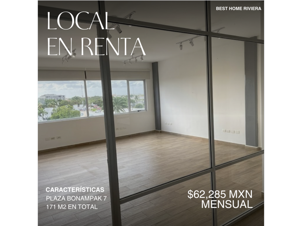 Local 11 de 171 m2 en renta en Plaza Bonampak 7, Cancún