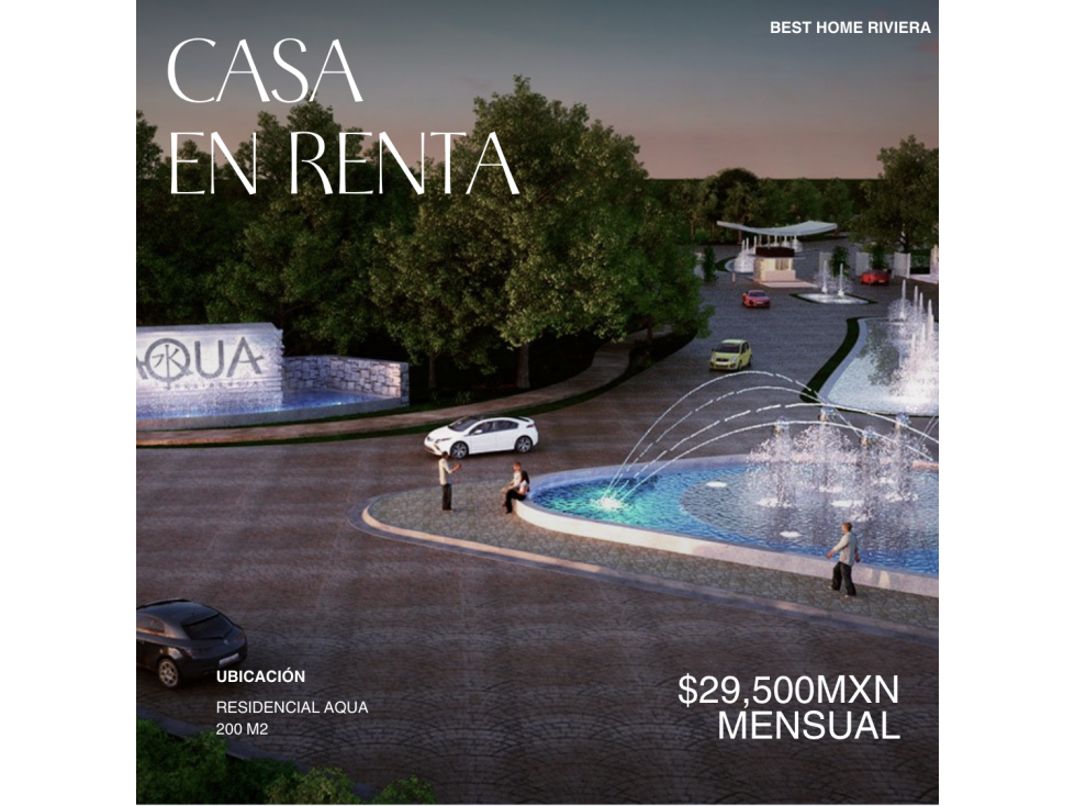 Casa en renta de 200 m2 en Residencial Aqua - Cancún - 1