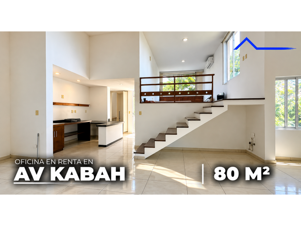 Se renta Oficina/ Departamento de 80 m2 en Av. Kabah con Chichen Itza