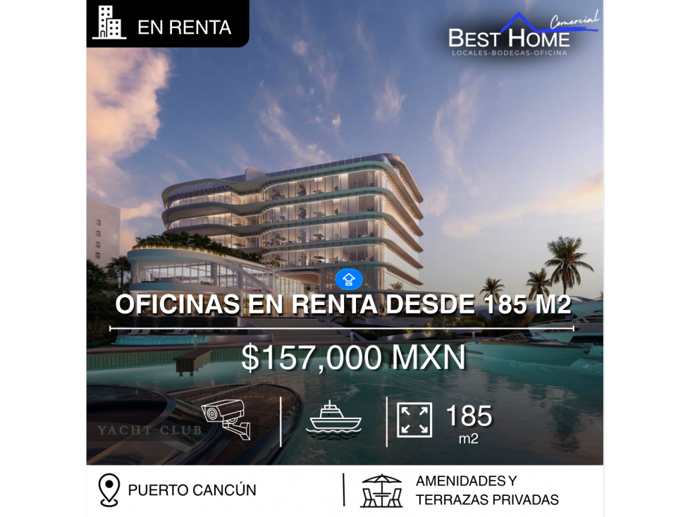 Oficinas en renta en desarrollo Legacy Puerto Cancún