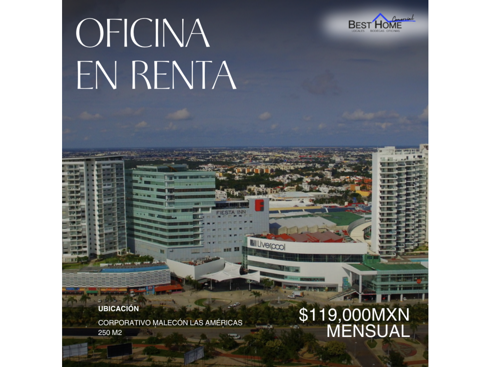 Oficina en Renta en Corporativo Malecón Américas, Cancún
