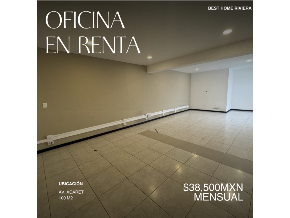 Oficina en renta de 100 m2 en Av. Xcaret - Cancún