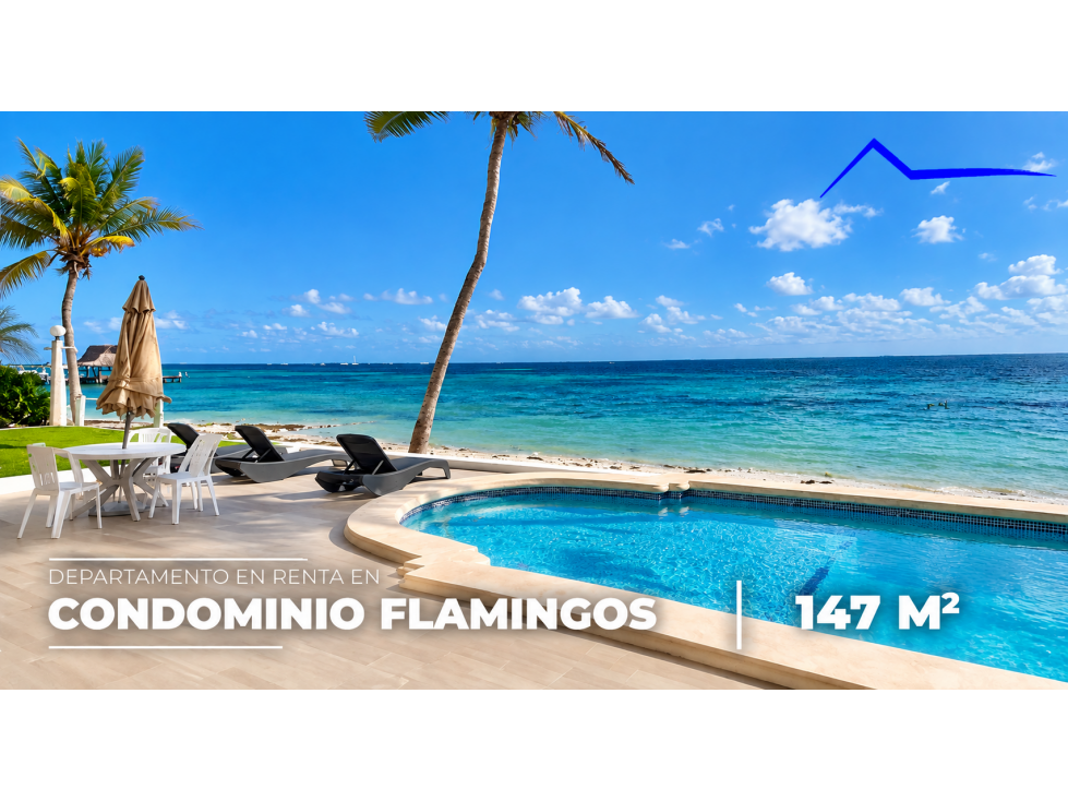 Se renta Departamento de 147 m2 en condominio de flamingos - Cancún
