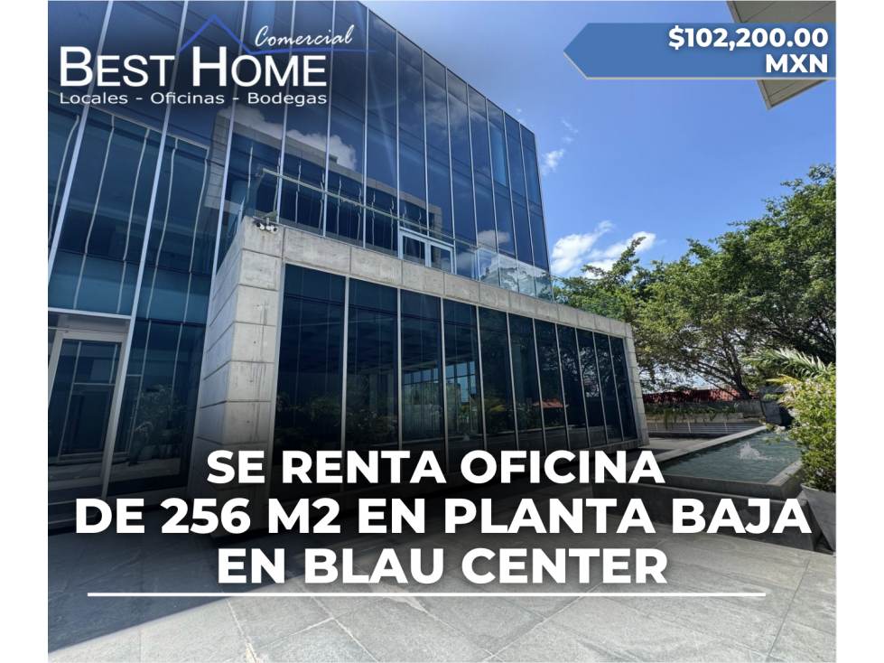 Oficina de 256 m2 en Blau Center sobre av. Tulum- Cancún