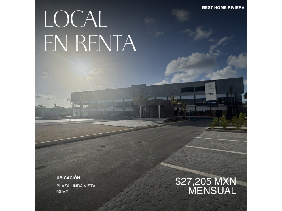 Local de 60 m2 en renta plaza Lindavista, Cancún