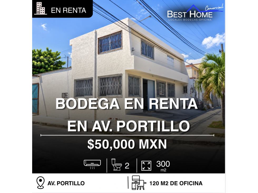 Bodega de 300 m2 de terreno en renta sobre Av. Portillo - Cancún - 1