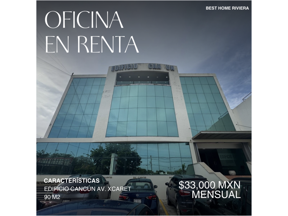Oficina en renta de 90 m2 en Av. Xcaret, Cancún