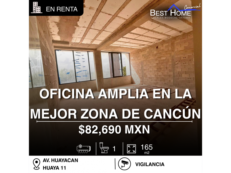 Oficina en renta de 165.38 m2 en Av. Huayacan - Cancún — foto 2