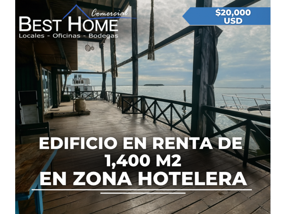Edificio en renta de 1,400 m2 en zona hotelera - Cancún - 1