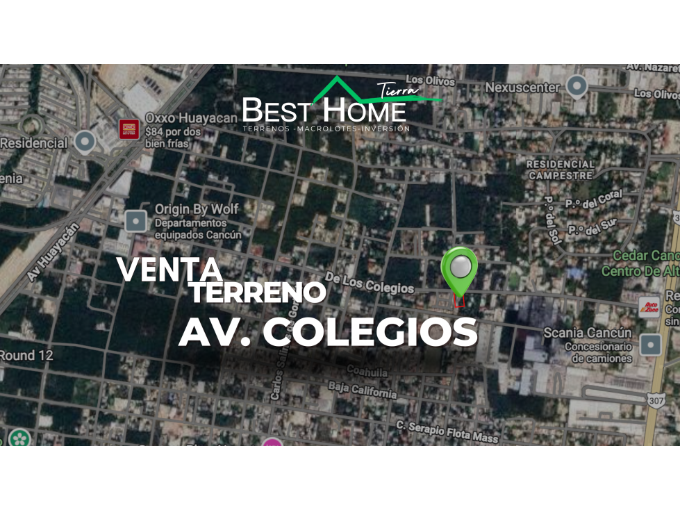Se vende Terreno sobre Av. Colegios - Uso Mixto - Cancún