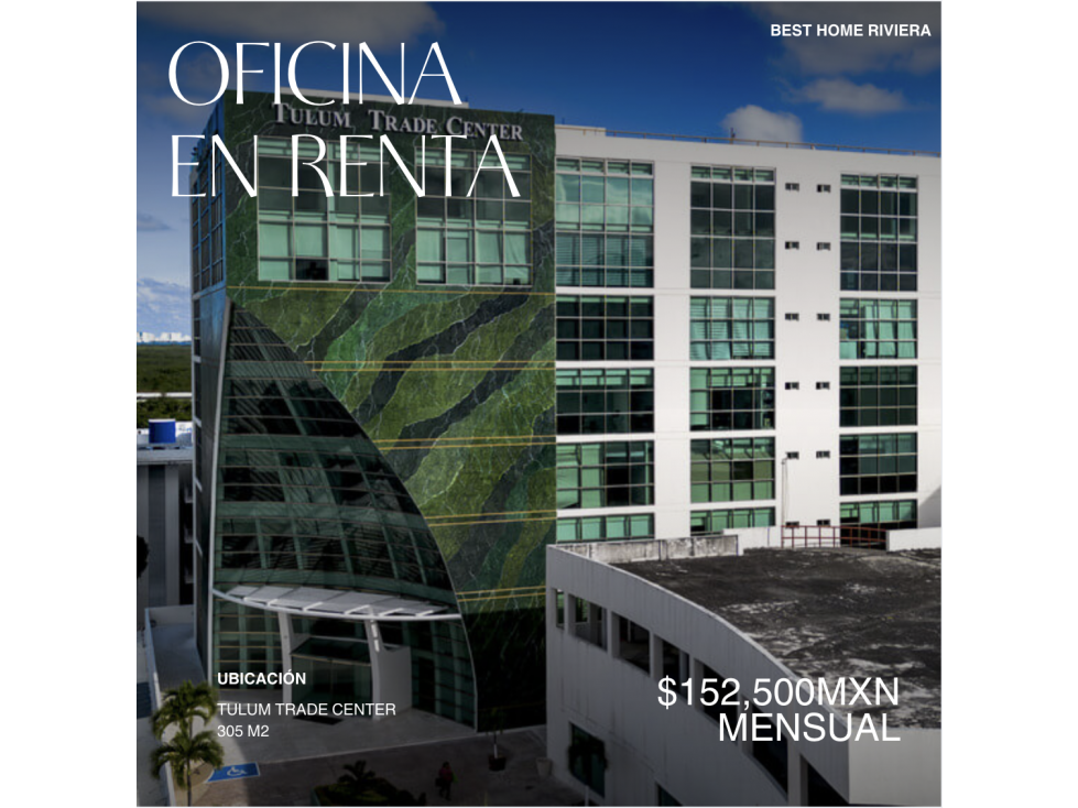 Oficina de 305 m2 Tulum Trade Center en renta Cancún