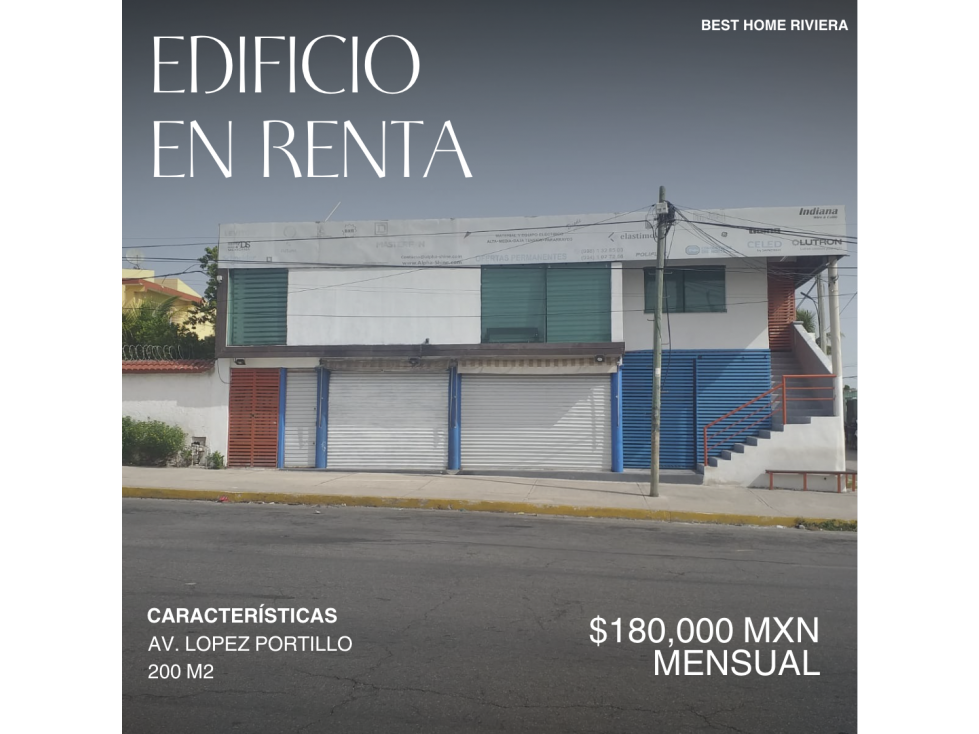 Edificio en renta de 200 m2 en Av. Lopez Portillo, Cancún - 1