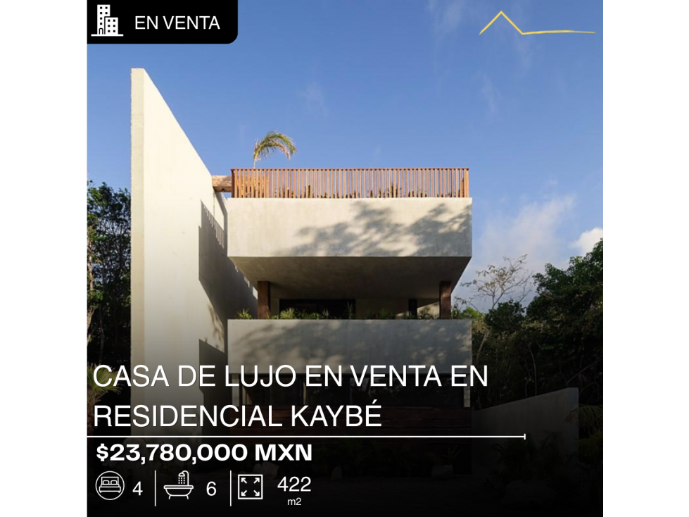 Casa en venta de 422.15 m² en Residencial Kaybé, Tulum