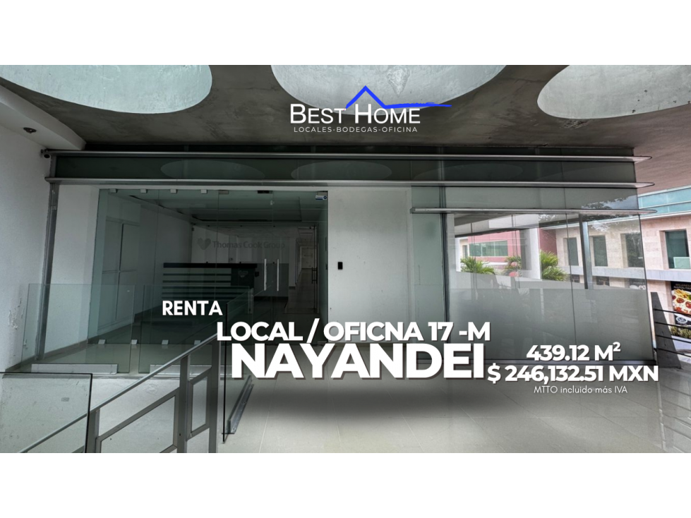 OFICINA EN RENTA 439 m2 EN PLAZA NAYANDEI AV. BONAMPAK CANCUN - 1