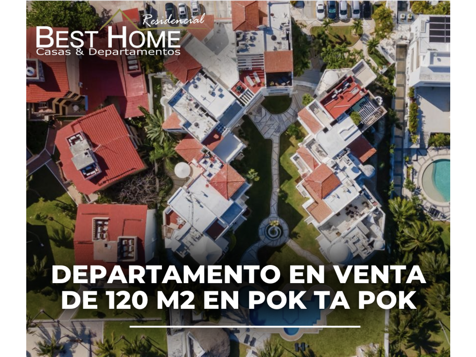 Departamento en venta en poktapok 3 rec amueblado alberca