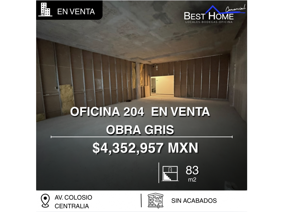 Oficina 204 en venta de 83 m2 en Centralia, Cancún - 1