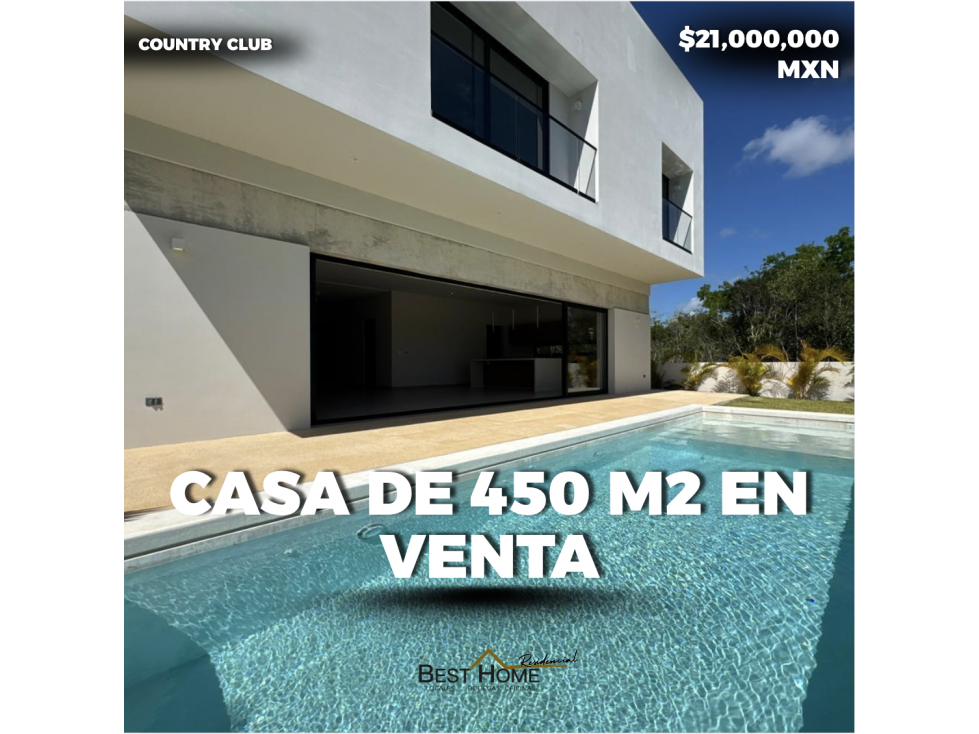 Casa de 450 m2 en venta en Country Club camino Pto. Morelos - Cancún