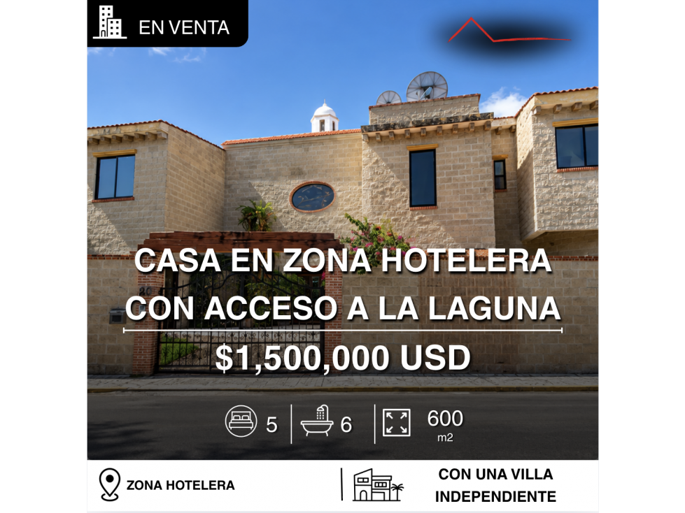 Casa en venta en Zona Hotelera con acceso directo a Laguna Nichupté - 1