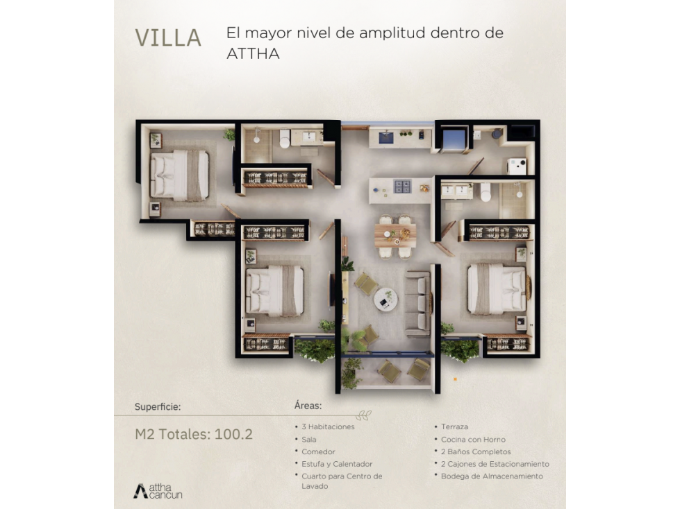 Villa en venta de 100 m2 en residenical ATTHA, Cancún — foto 5