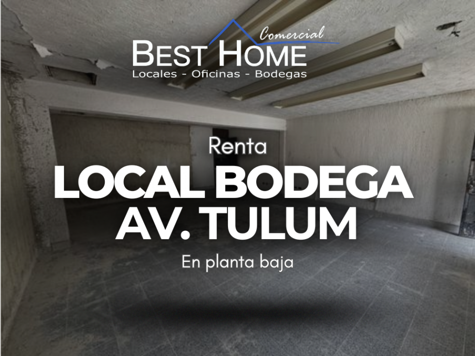 local bodega 54m2 en renta en centro av tulum planta baja cancun - 1