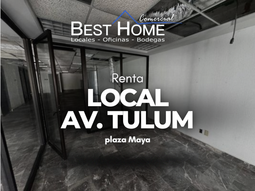Se renta local en cancún planta baja 194 m2 av. tulum plaza maya - 1