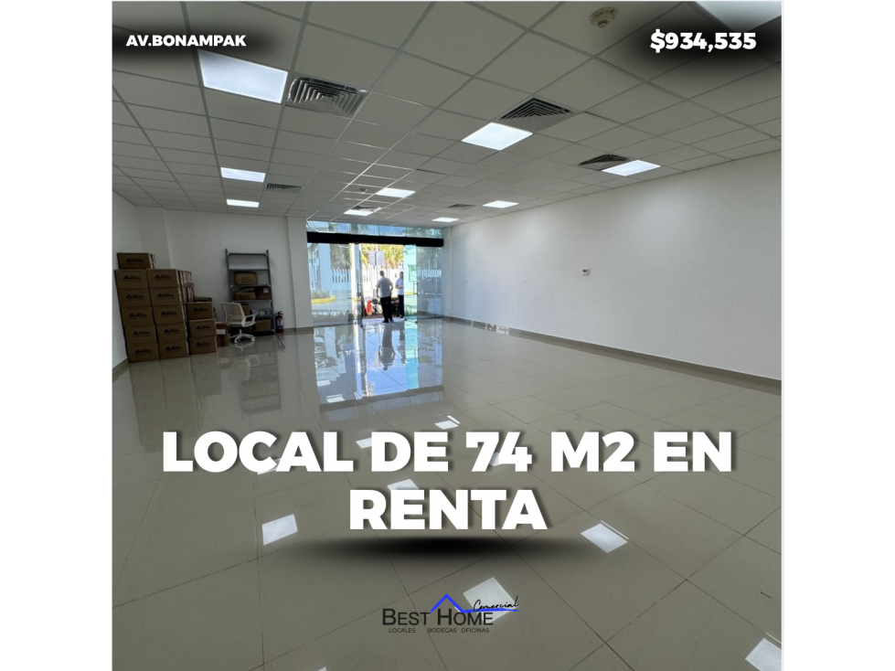 local de 74 m2 en renta the towers Cancún