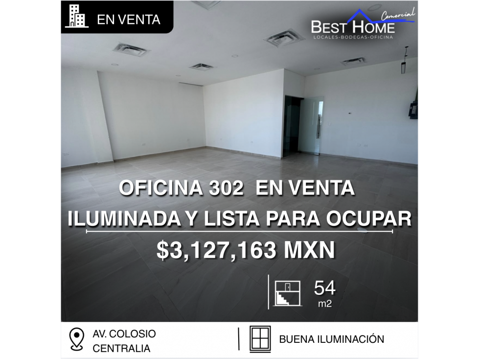 Oficina 302 en venta de 54 m2 en Centralia, Cancún - 1