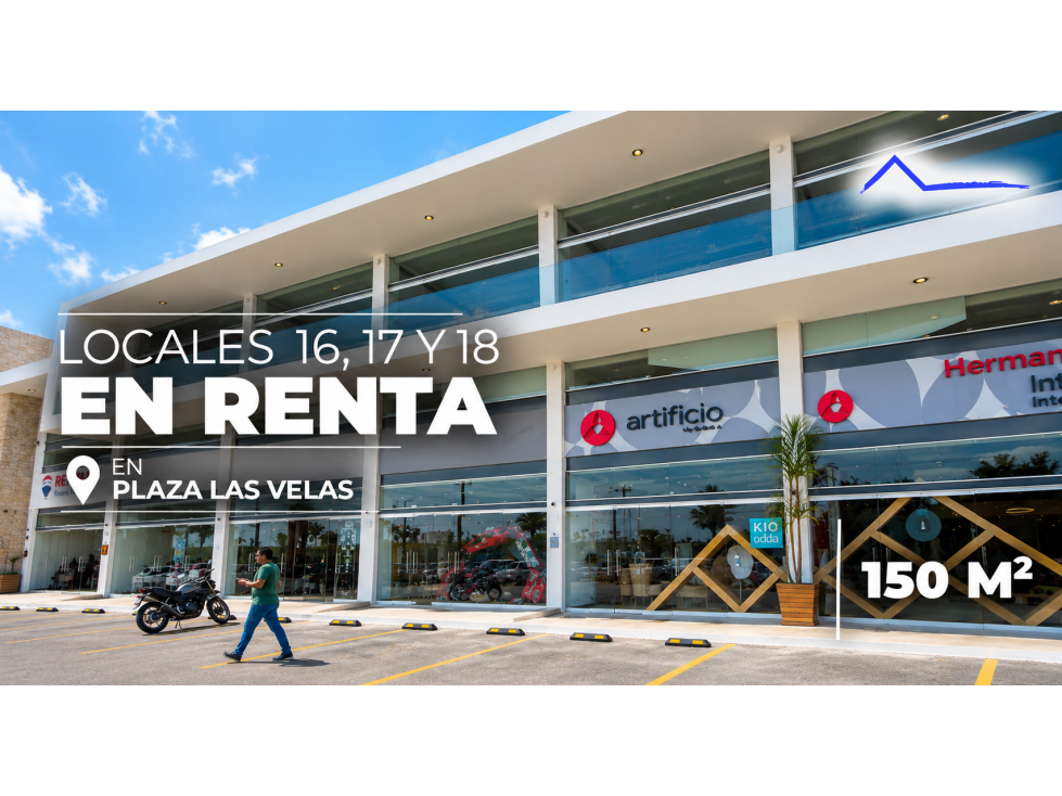 Locales 16, 17 y 18 en renta de 150 m2 en Plaza las Velas, Cancún