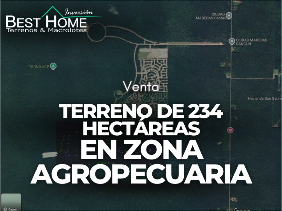 Terreno en venta en zona Agropecuaria 234 hectáreas - Cancún