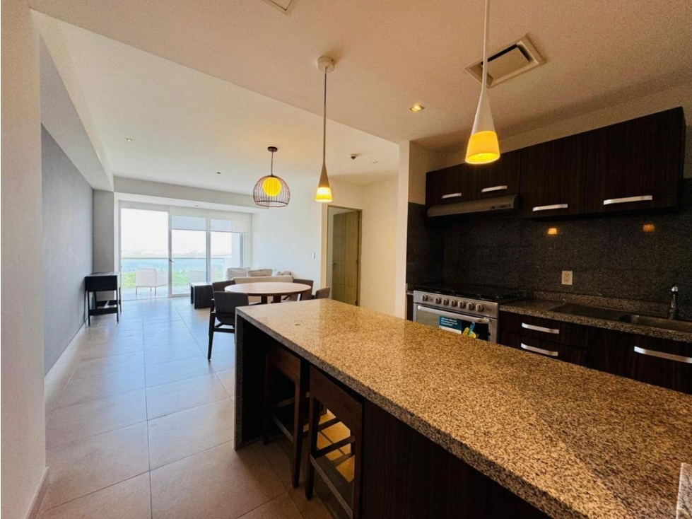 Departamento amueblado en renta Cancún Malecón 2 recámaras