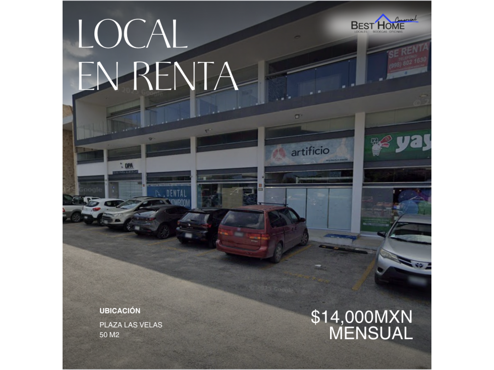 Se renta Local comercial de 50m2, Plaza Las Velas - Cancún