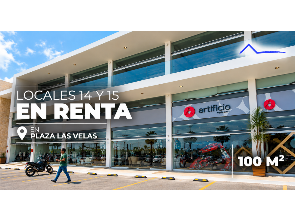 Local 14 y 15 de 100 m2 en renta en Plaza las Velas, Cancún