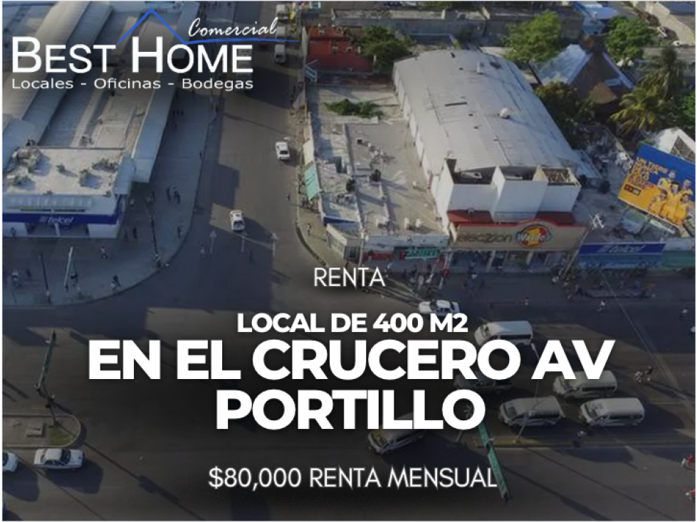 Se renta Local de 200m2 en el crucero av. Portillo - Cancún