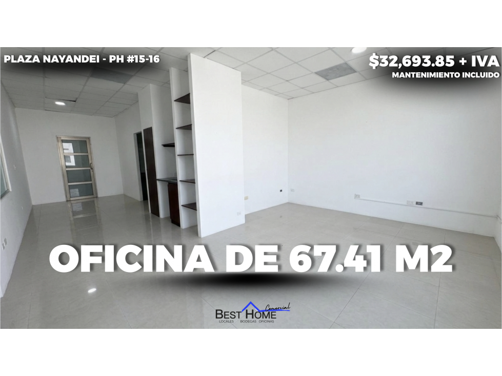 Oficina PH #15-16 de 67.41 m2 en renta Plaza Nayandei - Cancún