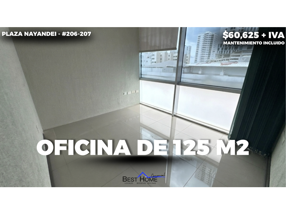 Oficina 206-207 de 125 m2 en Plaza Nayandei - Cancún