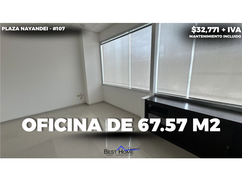 Oficina en renta 107 de 67.57 m2 en Plaza Nayandei