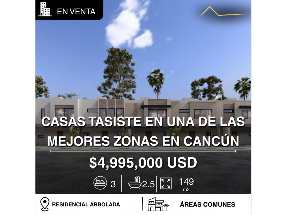 Casa en venta en Residencial Arbolada, Av Huayacan, Cancún - 1