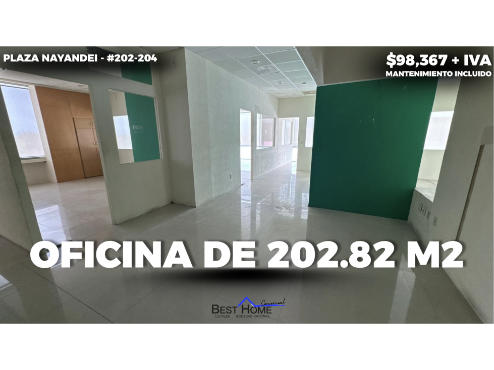 Oificna 202-204 de 202.82 m2 en renta Plaza Nayandei - Cancún