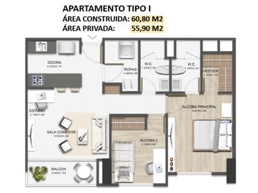 SE VENDE APARTAMENTO FRENTE A FABRICATO EN BELLO,MEDELLIN — foto 4