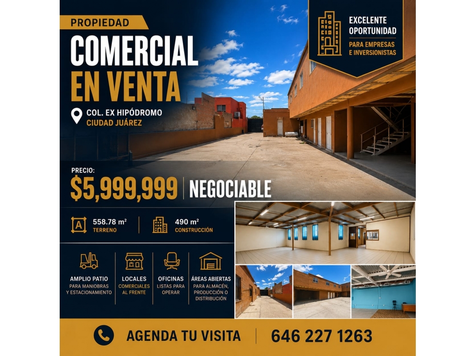 PROPIEDAD COMERCIAL EN VENTA EN COL. EX HIPÓDROMO - 1