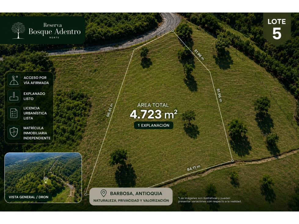 Se vende hermoso Lote ubicado entre Barbosa y Porce